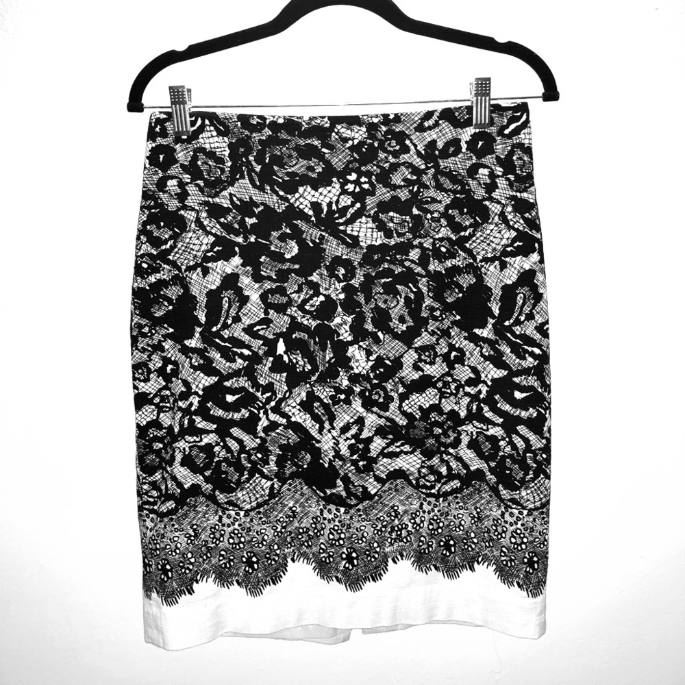 Ann Taylor Loft Floral / Lace Pencil Skirt